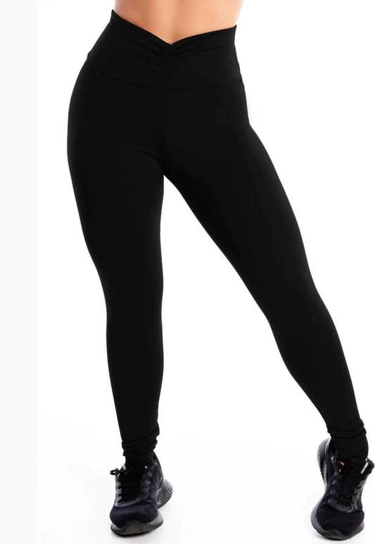 Calça Detalhe Cós Preto Legging Lisa | REF: LX315 - Loja Outlet Coutinho